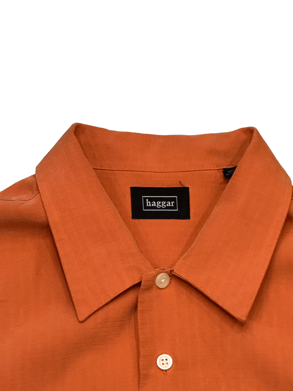 "haggar" Silk Blend Orange Short Sleeve Shirt