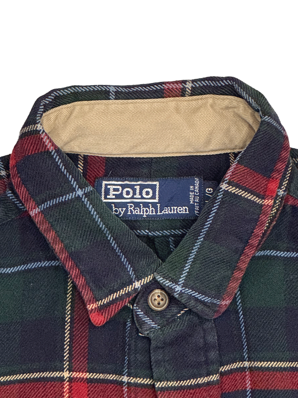 "Polo by Ralph Lauren" Canada Made Tartan Plaid Shirt