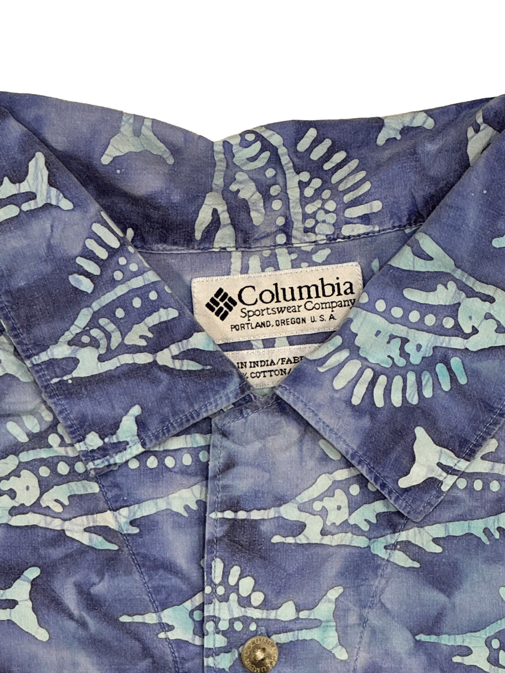 "Columbia" Sailfish Pattern Fish Graphic Shirt
