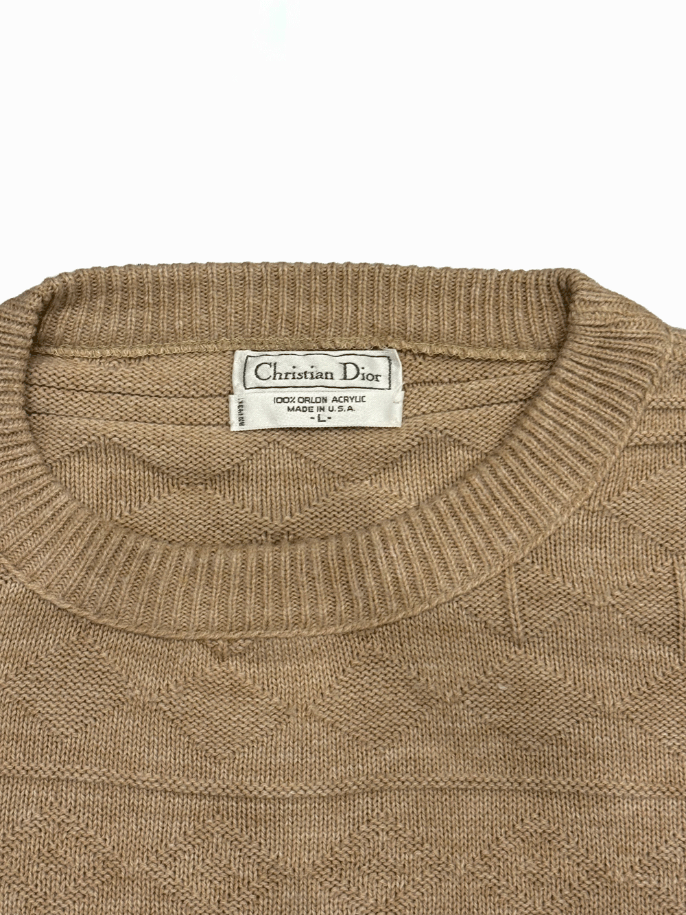 "Christian Dior" USA Made Geometric Pattern Knit Sweater