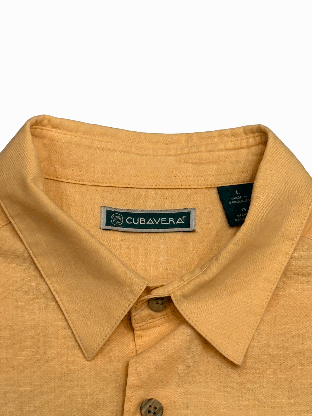 "CUBAVERA" Peach Orange Short Sleeve Shirt