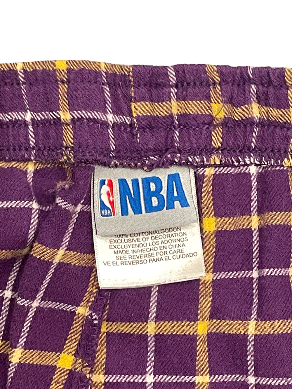 "NBA LAKERS" Check Pattern Easy Pants