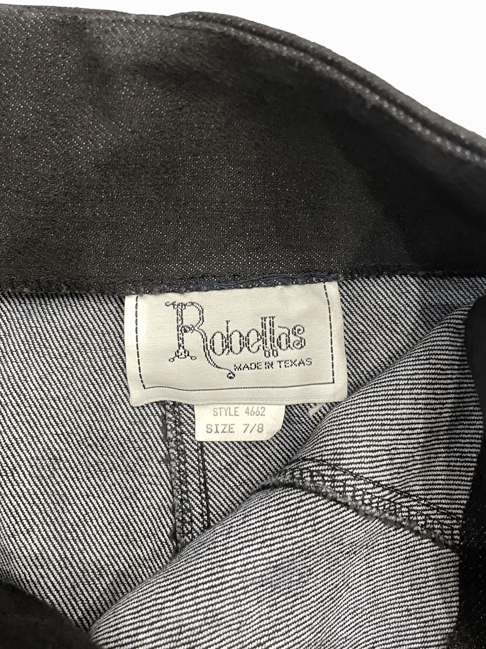"Robellas" USA Made Front Slit Black Denim Tight Skirt
