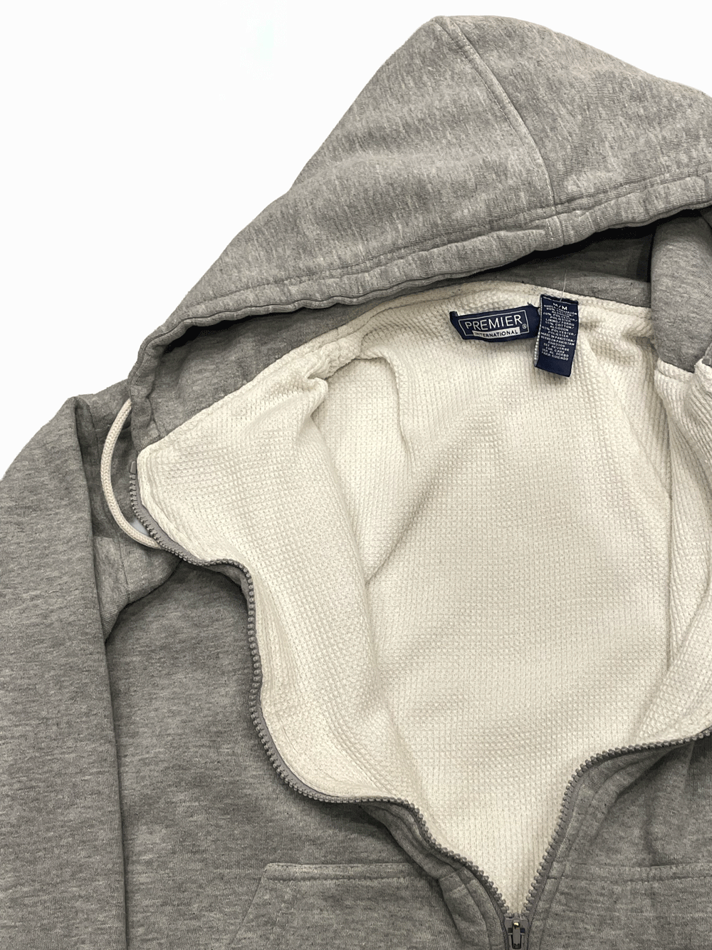 "Premier International"Grey Full-Zip Thermal Lined Hoodie
