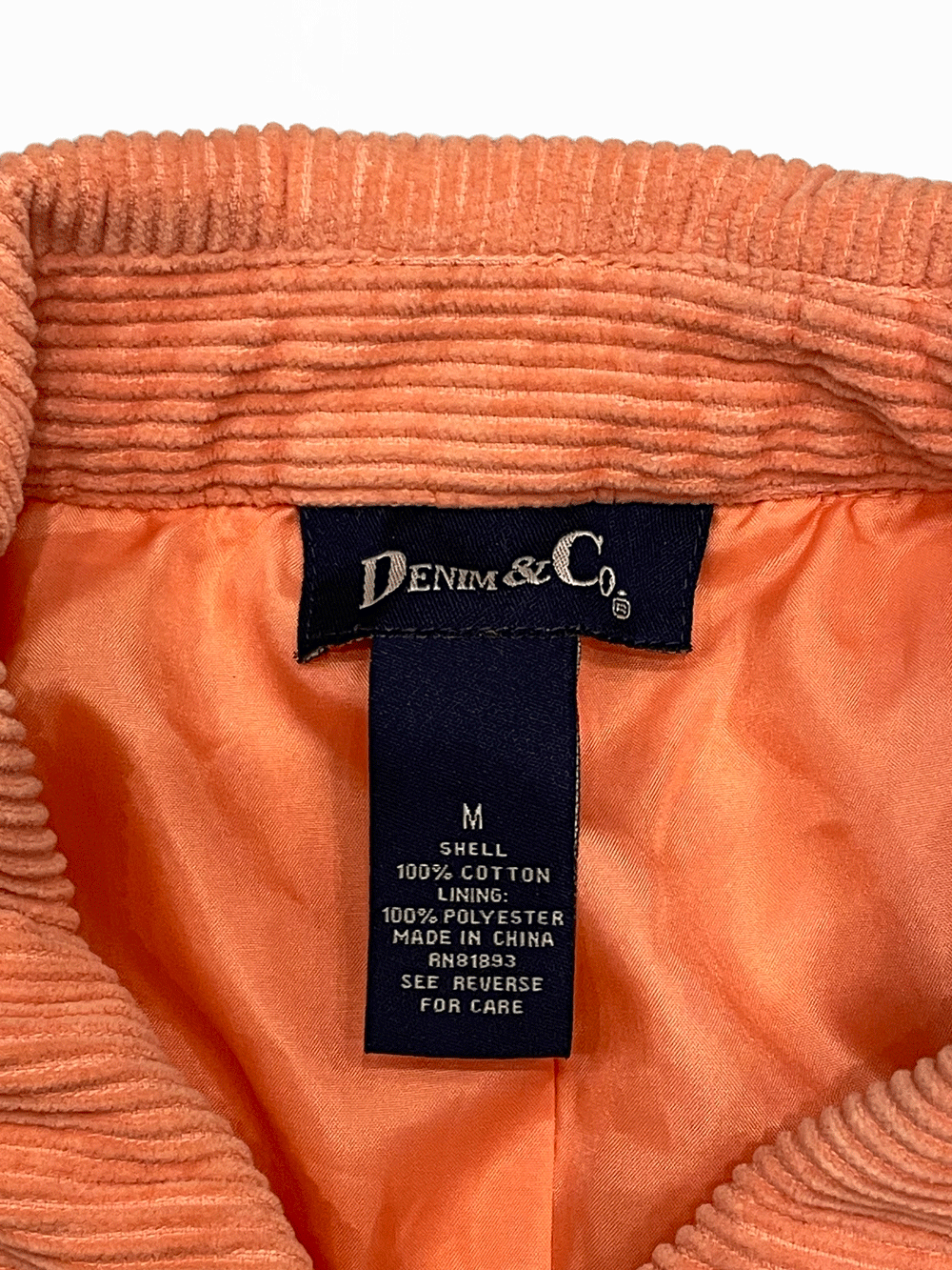 denim&Co."Orange Corduroy Jacket