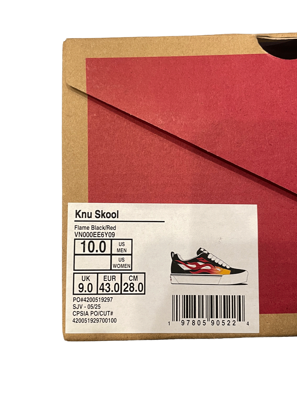 Vans Knu Skool Flame Black&Red Skate Shoes