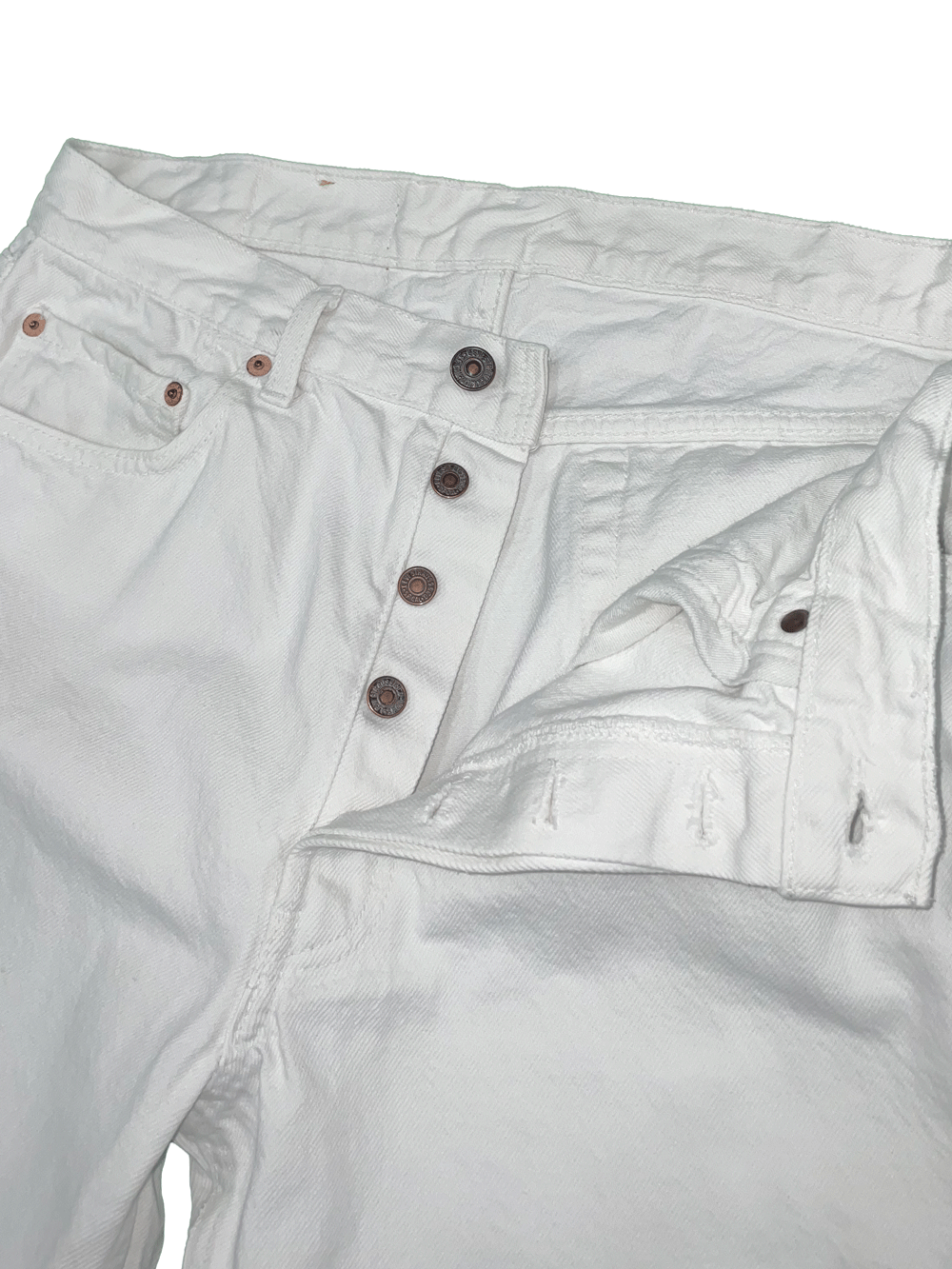 LEVIS 501 WHITE SHORTS