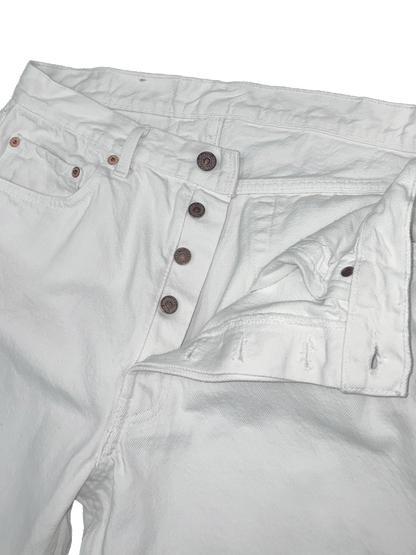 LEVIS 501 WHITE SHORTS