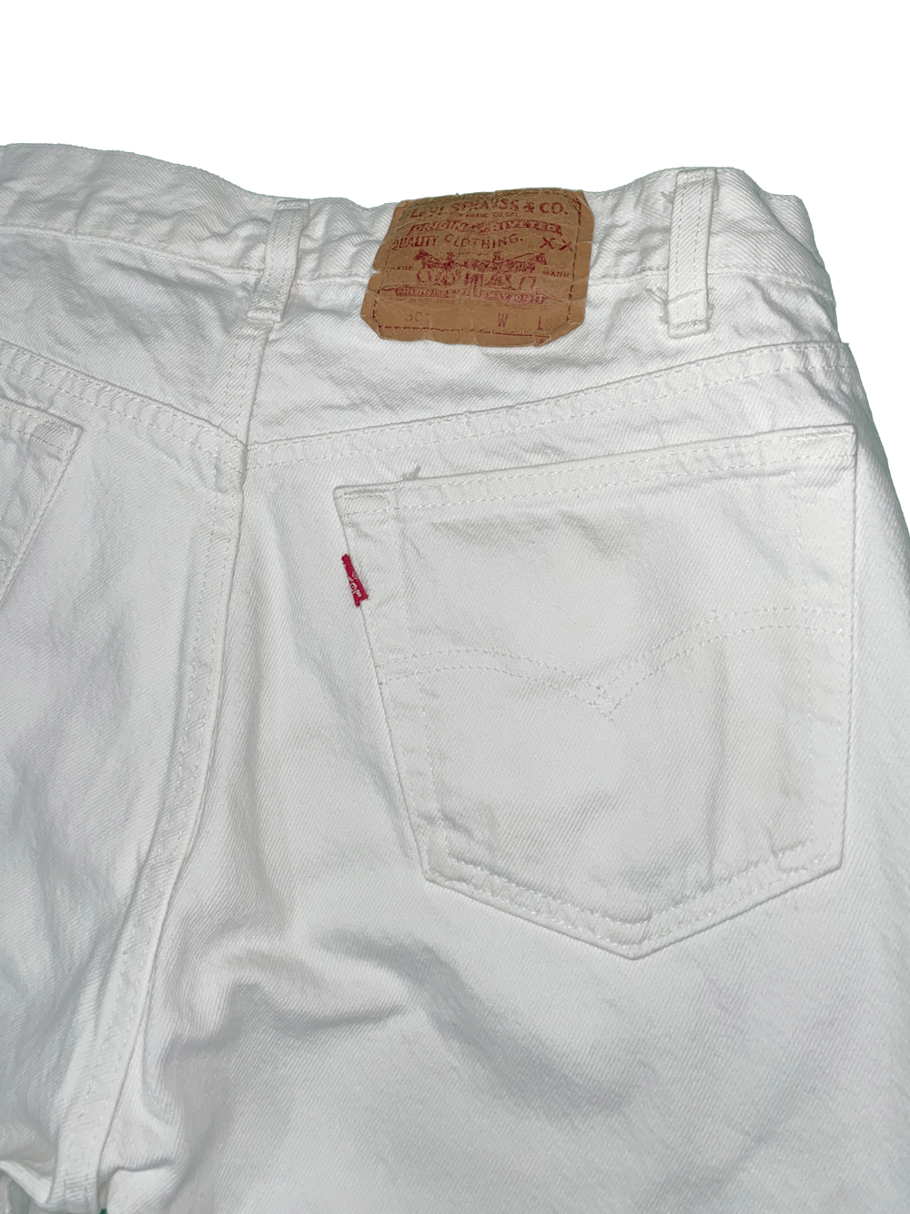 LEVIS 501 WHITE SHORTS