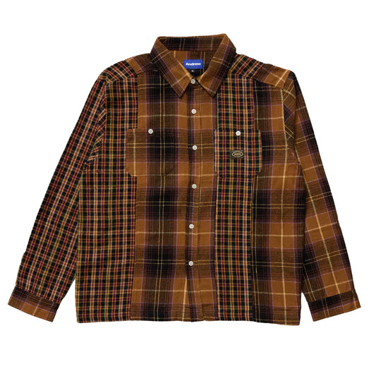 "Andrew Miami" Patchwork Flannel Shirt
