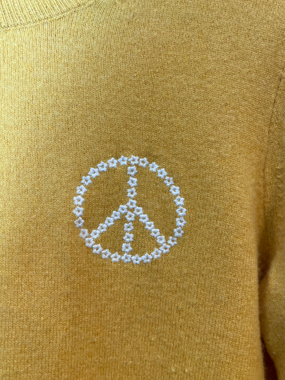 "J.Crew"Cashmere Peace Sign Floral  Sweater