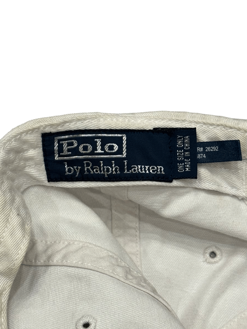 "Polo by Ralph Lauren" Official White Chino Cap
