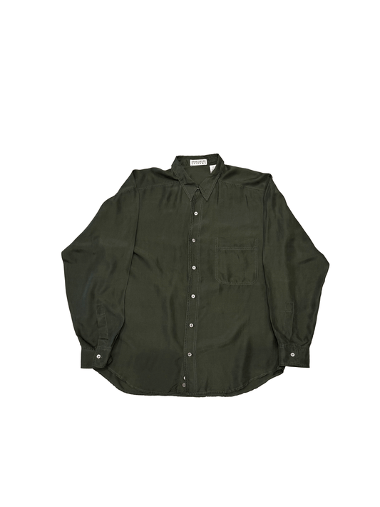 "SPORTSWEAR SYSTEMS" 100% Silk Olive Shirt