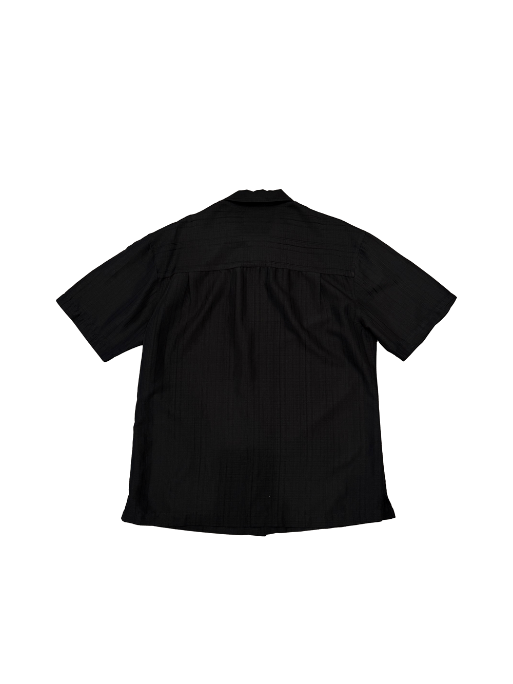 "Island Shores" Rayon Blend Black Open Collar Shirt
