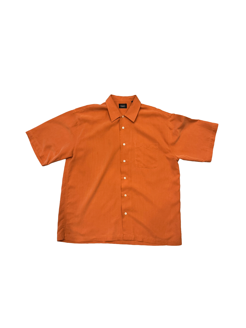 "haggar" Silk Blend Orange Short Sleeve Shirt