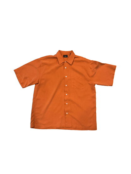 "haggar" Silk Blend Orange Short Sleeve Shirt