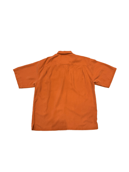"haggar" Silk Blend Orange Short Sleeve Shirt