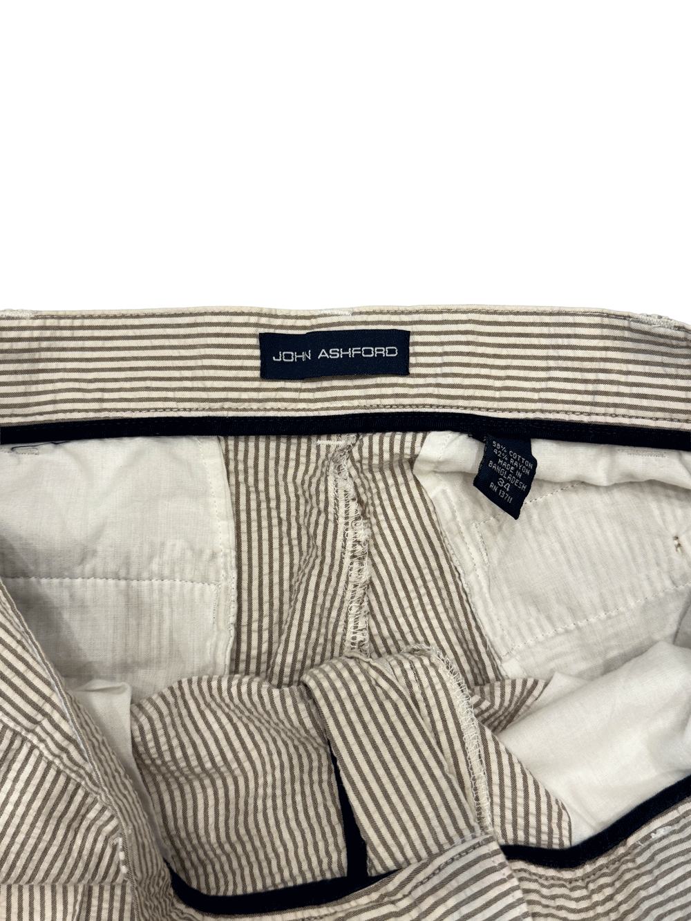 "John Ashford" Seersucker Stripe Pleated Shorts