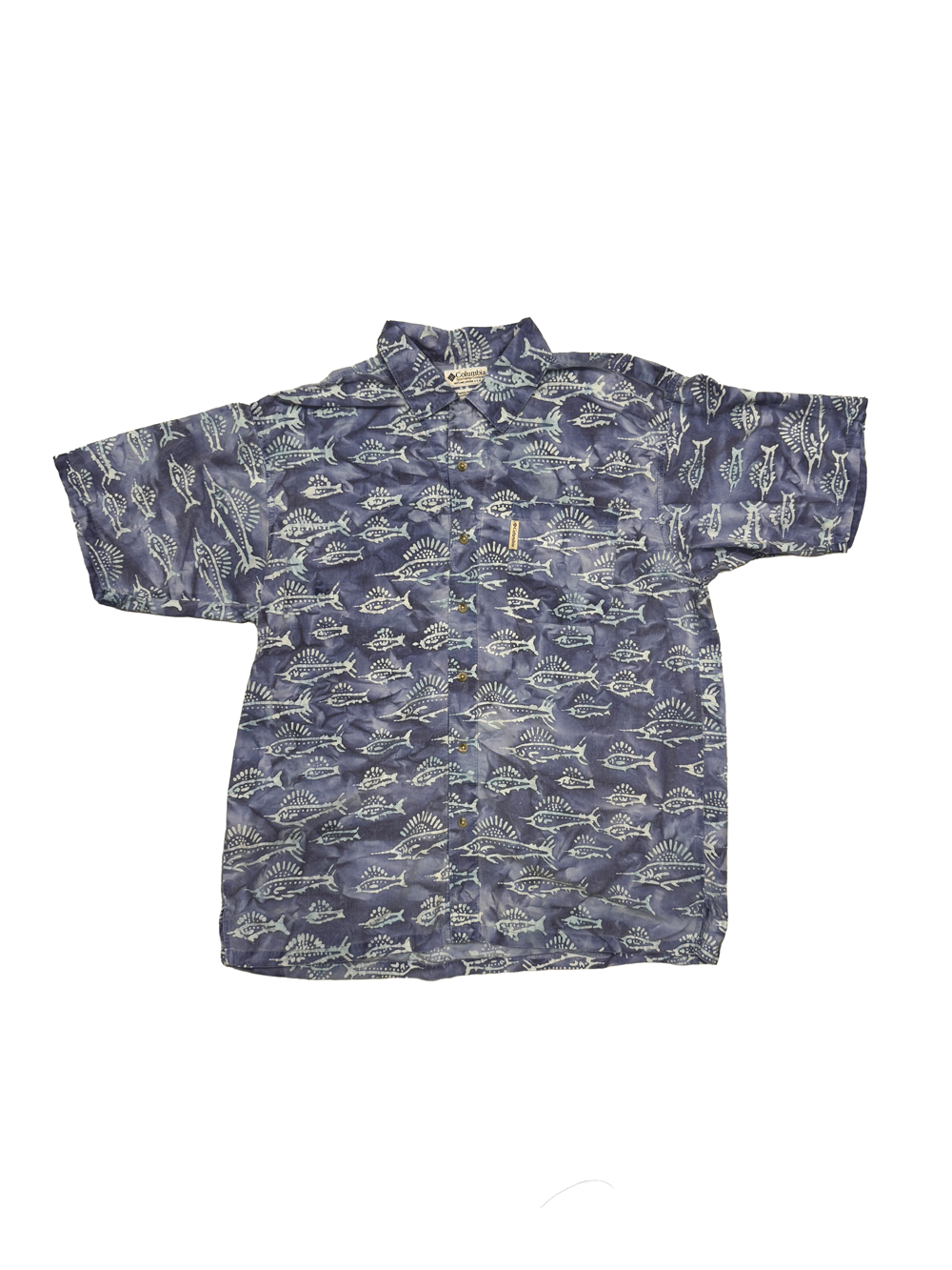 "Columbia" Sailfish Pattern Fish Graphic Shirt
