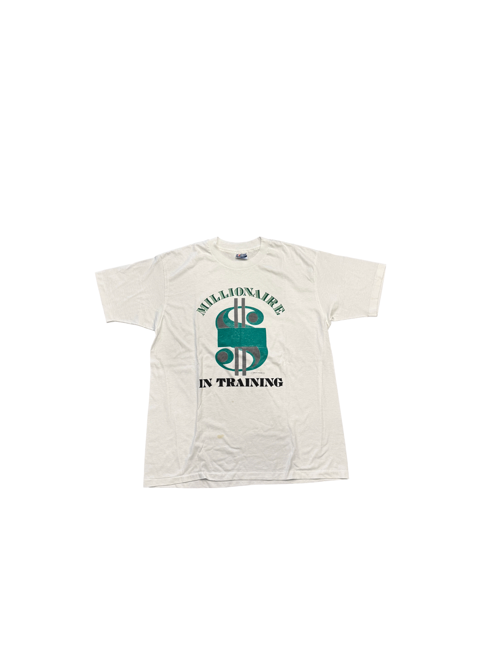 "MILLIONAIRE IN TRAINING" Vintage White Graphic T-Shirt