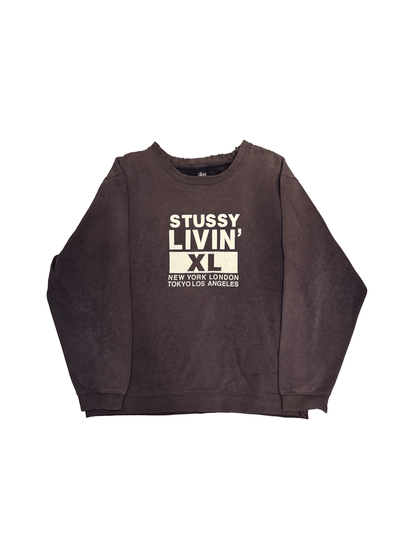 90’s "Stussy" LIVIN’ XL Print Sweat
