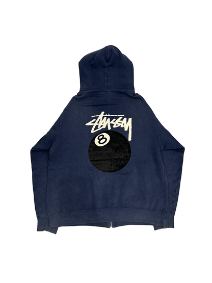 90’s~00’s "Stussy" 8Ball Back Print Zip Hoodie