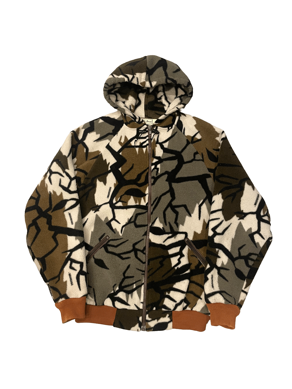 80'S "L.L.Bean" Predator Camo Fleece Zip-up Hoodie