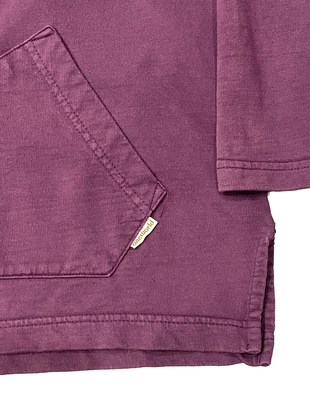 "one world" Pull-Over Half-Zip Hoodie