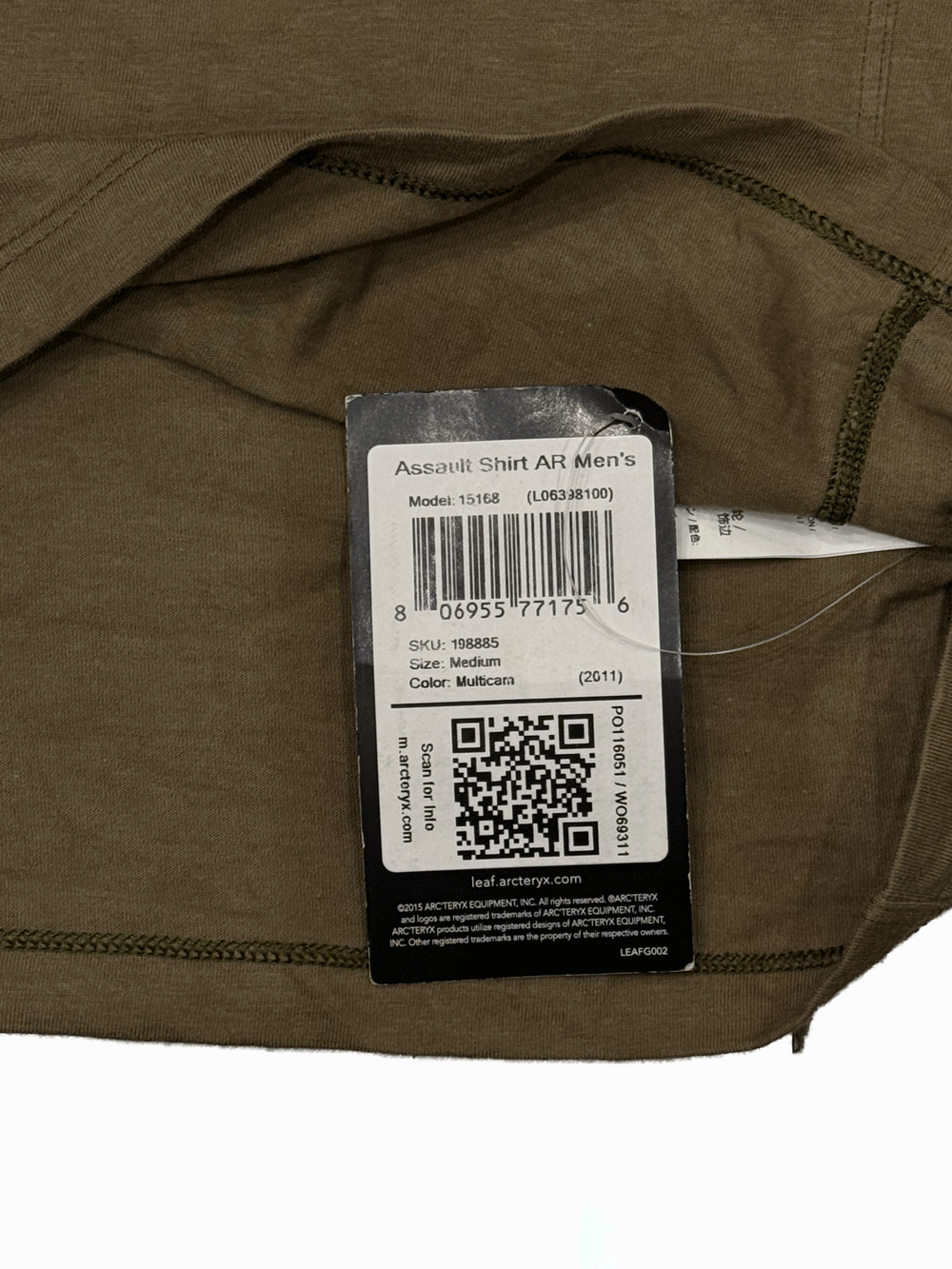 "ARC'TERYX"LEAF"dead stock"Assault Shirt AR Gen 2 MultiCam