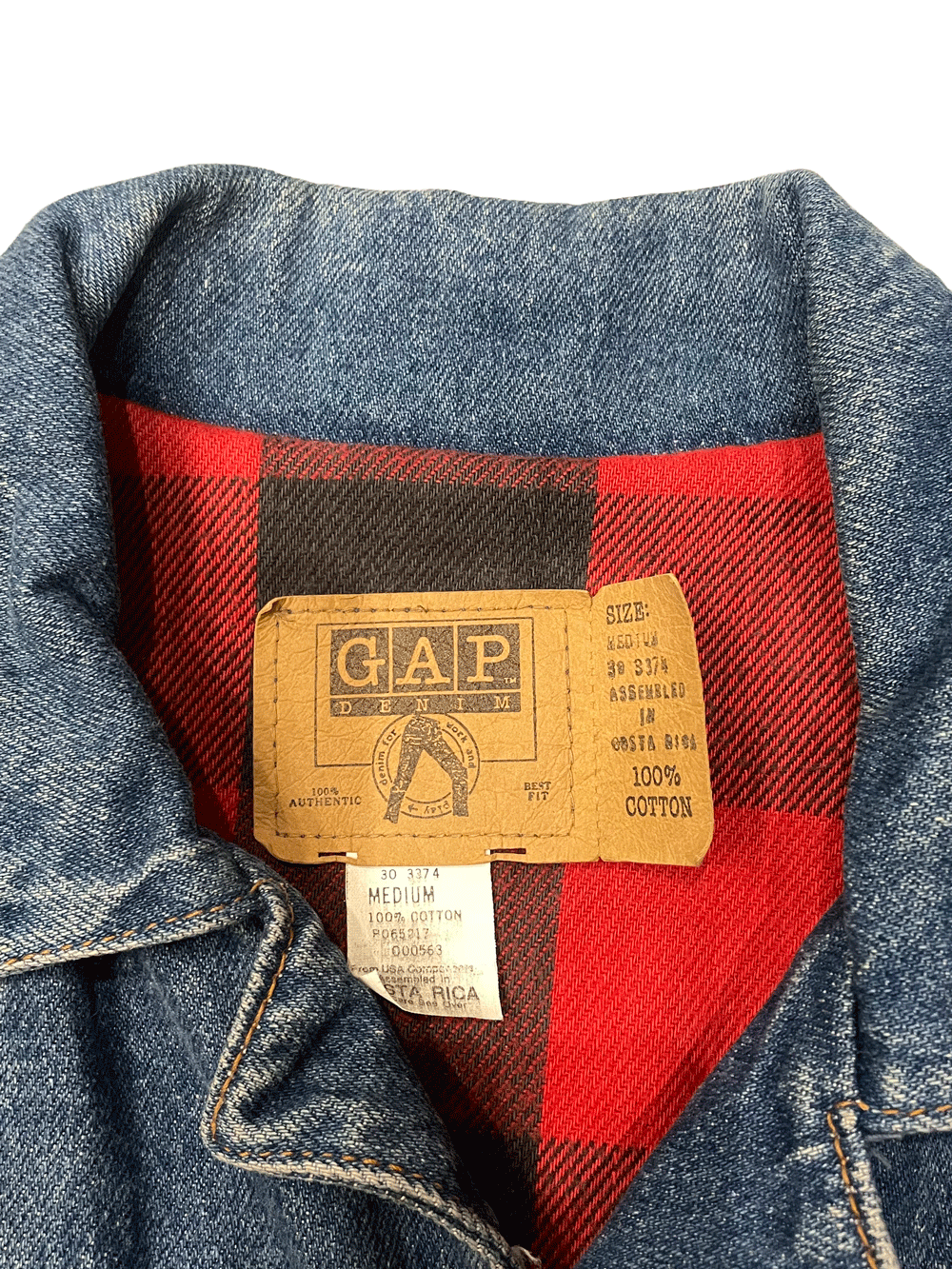 90'S "GAP DENIM" Flannel Lined Denim Jacket