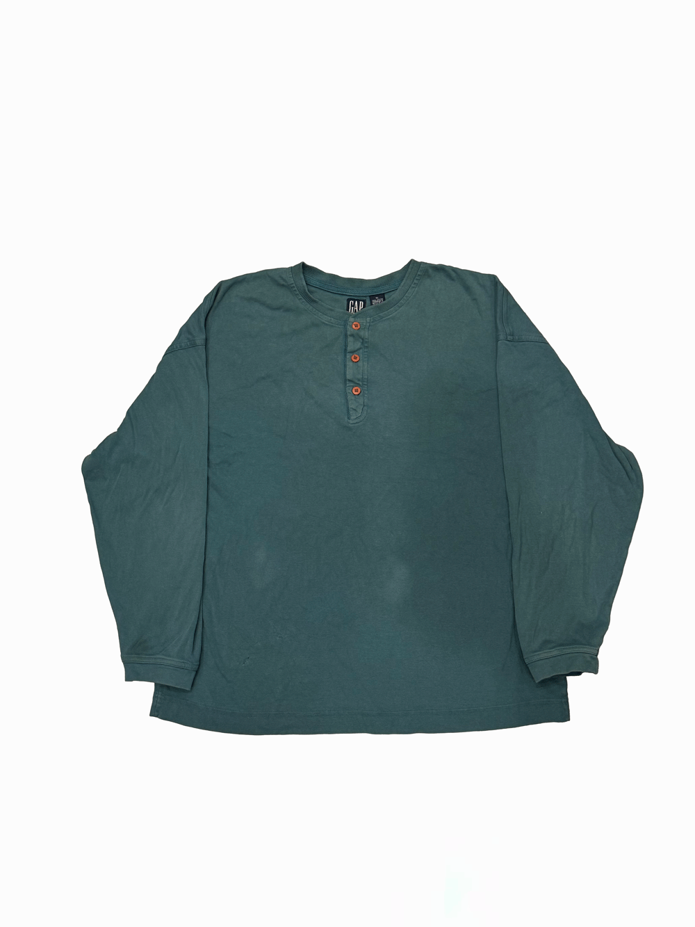 90'S "GAP"3-Button Henley Neck Long Sleeve T-Shirt