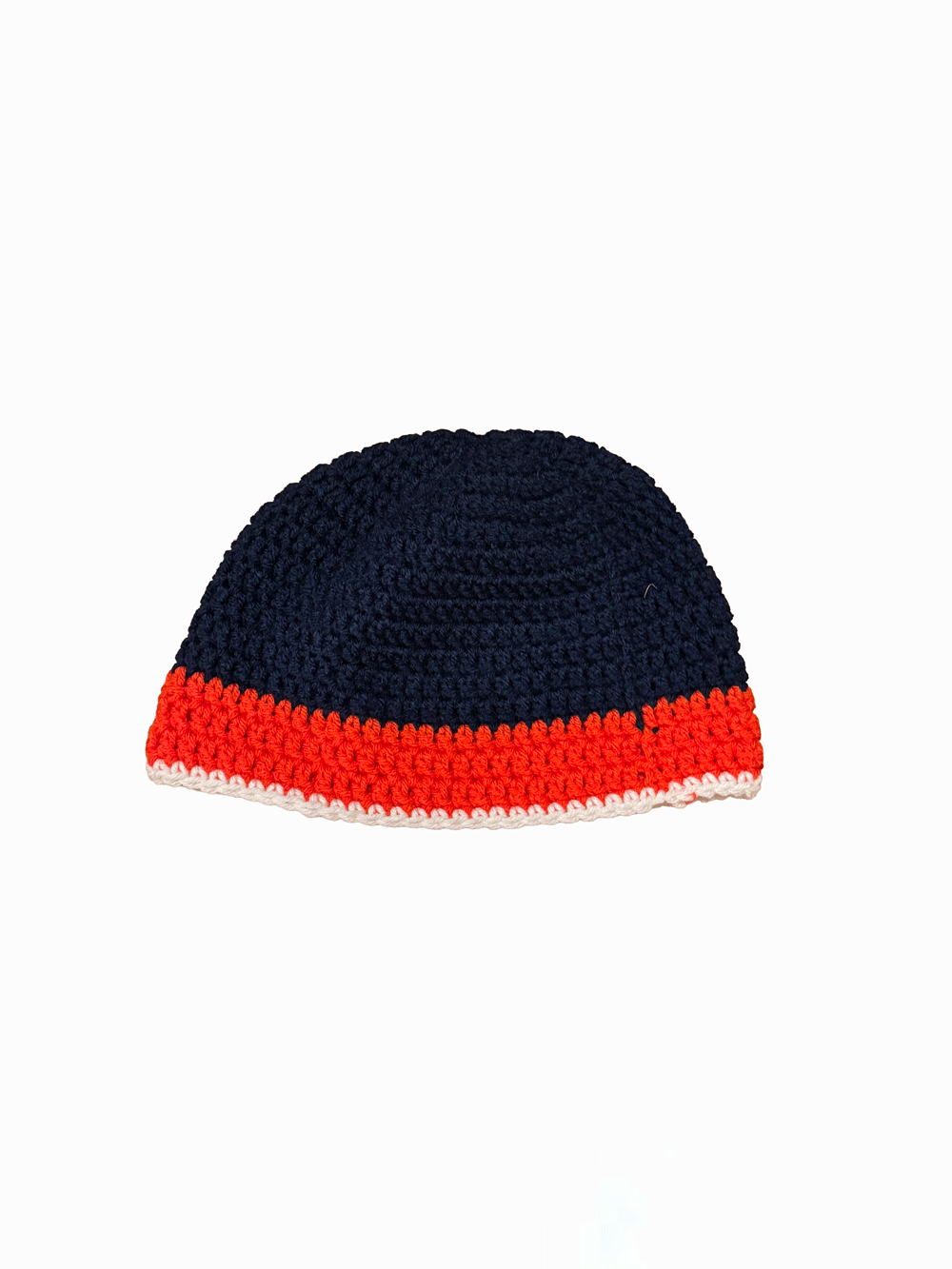 "Navy&Orange" Crochet Knit Bucket Hat