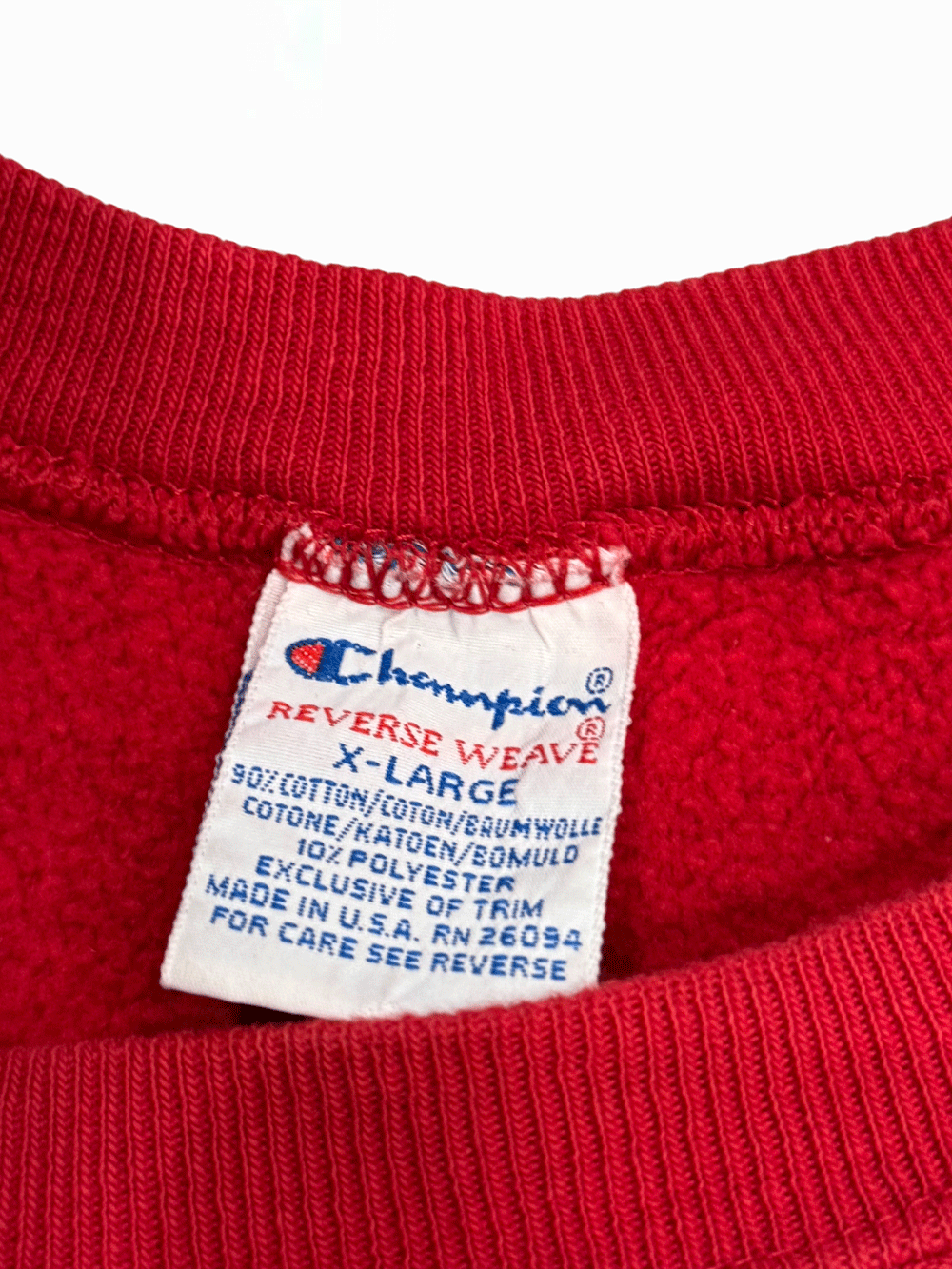 90'Ｓ "Champion"Reverse Weave Red