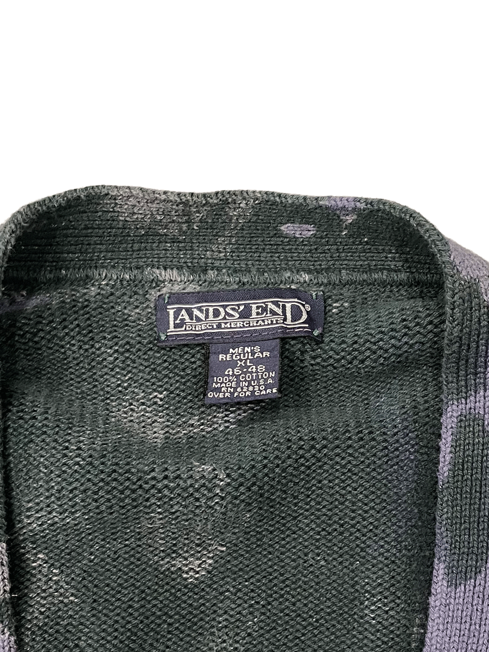 "LANDS' END"Bleached Cotton Knit Cardigan