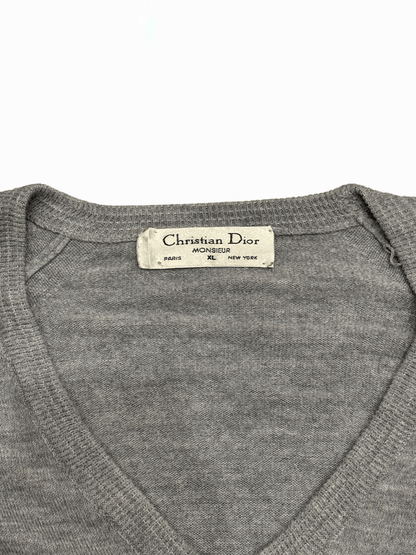 "Christian Dior MONSIEUR" V-Neck Knit Sweater