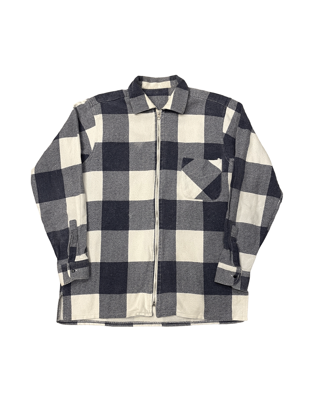 Box Check Zip-Up Shirt