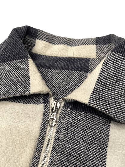 Box Check Zip-Up Shirt