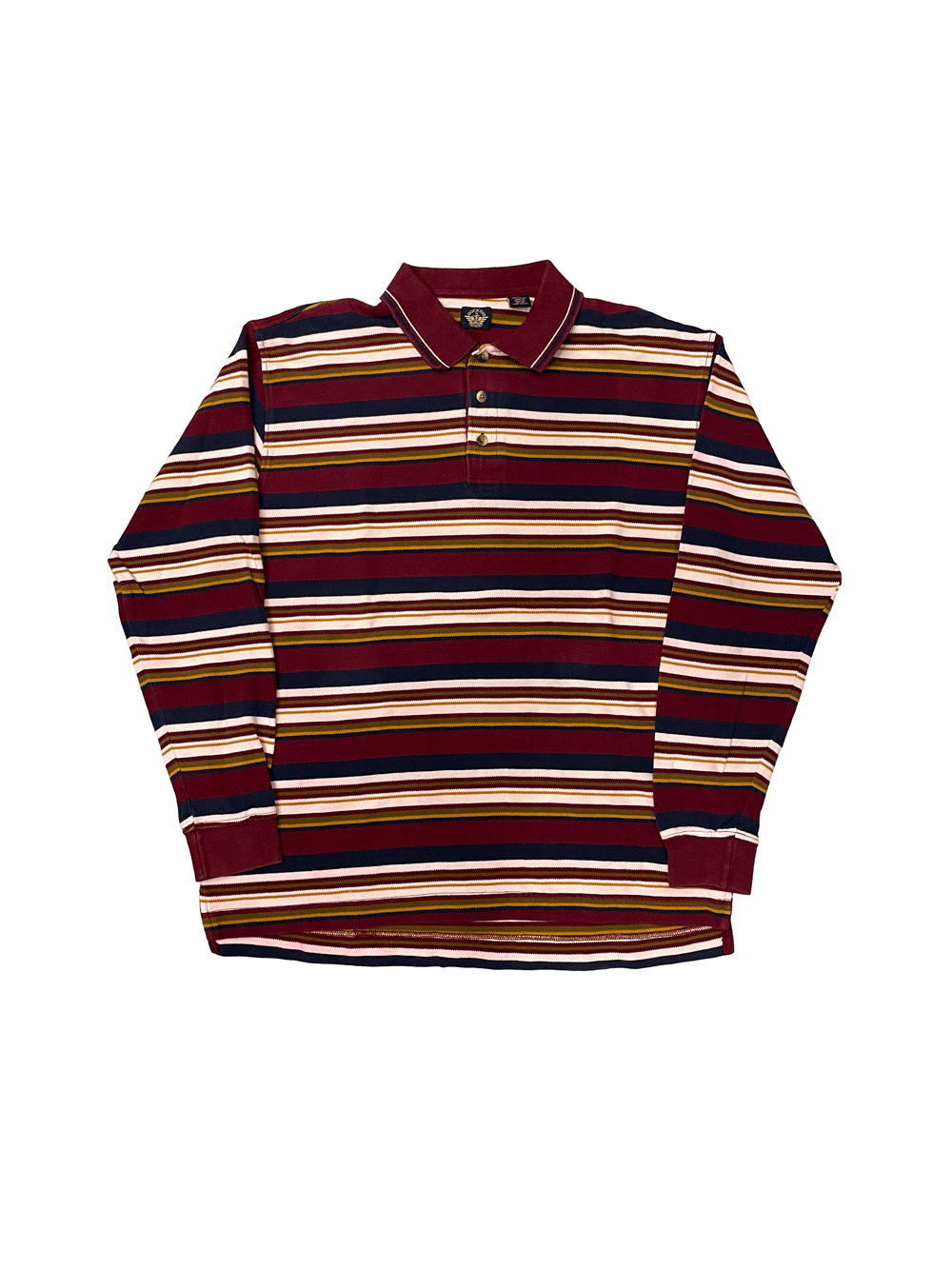 90's "DOCKERS" L/S Striped Polo Shirt