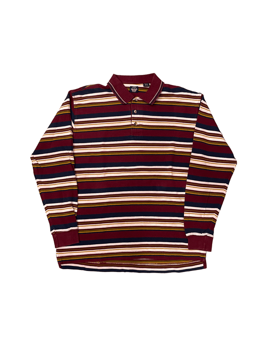 90's "DOCKERS" L/S Striped Polo Shirt
