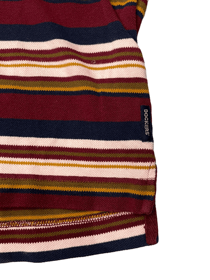 90's "DOCKERS" L/S Striped Polo Shirt