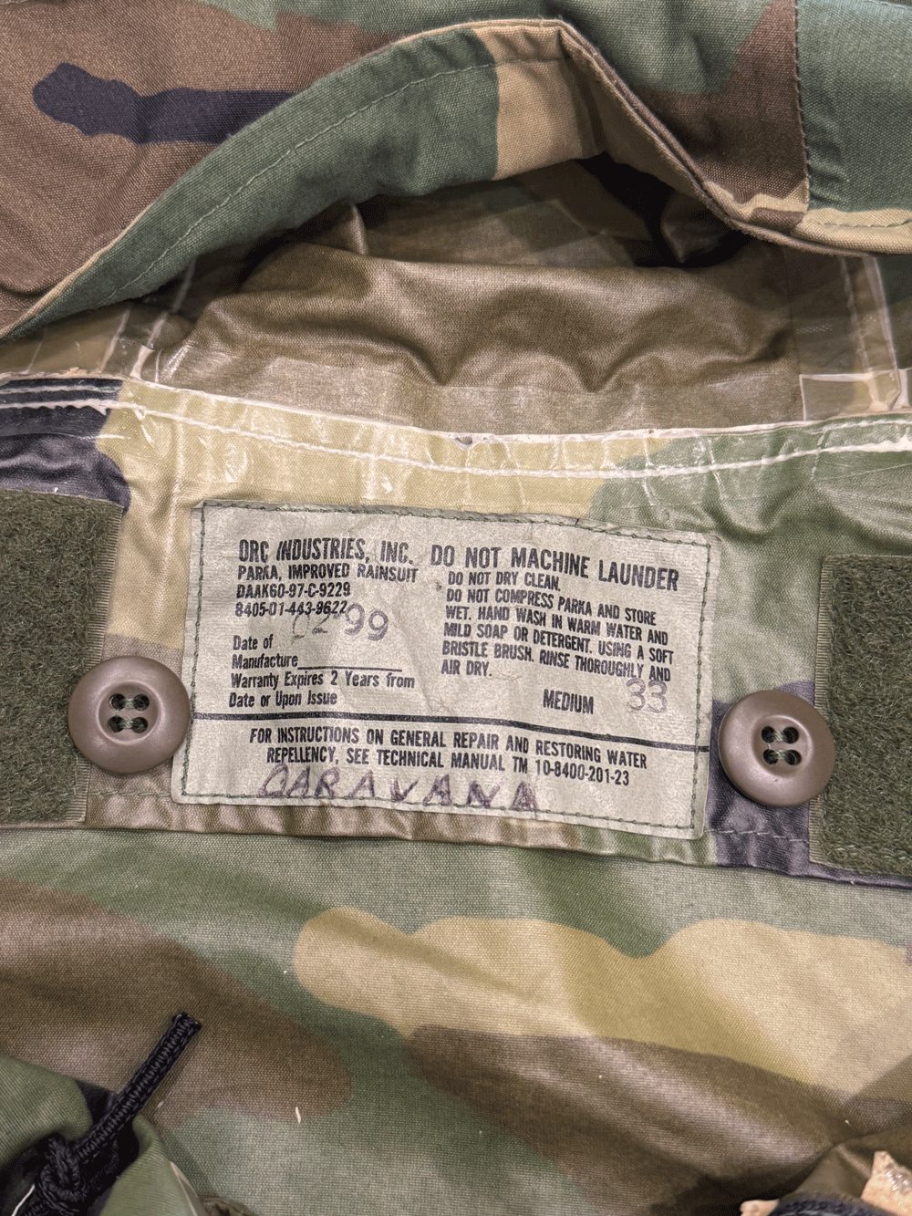 90'Ｓ "us army"ORC Woodland Camo Parker