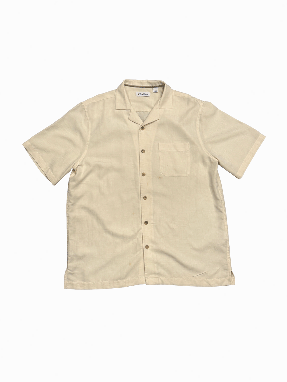 "Caribbean" Official Open Collar Beige Shirt