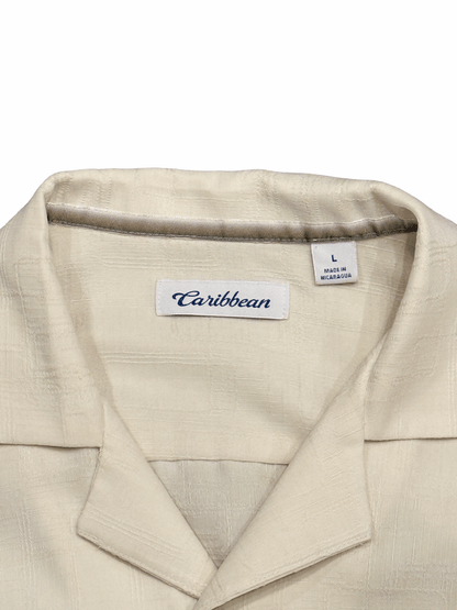"Caribbean" Official Open Collar Beige Shirt