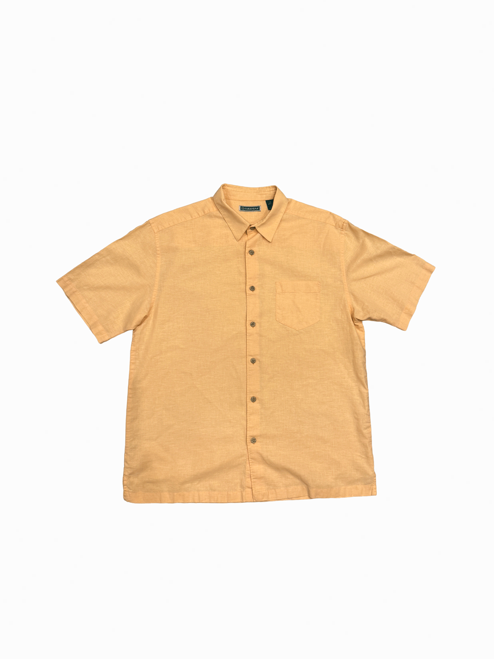 "CUBAVERA" Peach Orange Short Sleeve Shirt