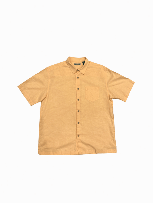 "CUBAVERA" Peach Orange Short Sleeve Shirt