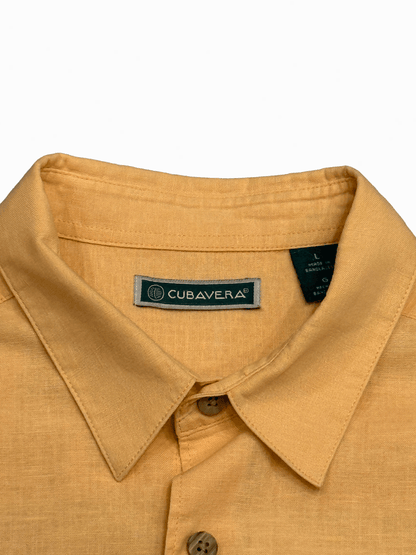 "CUBAVERA" Peach Orange Short Sleeve Shirt