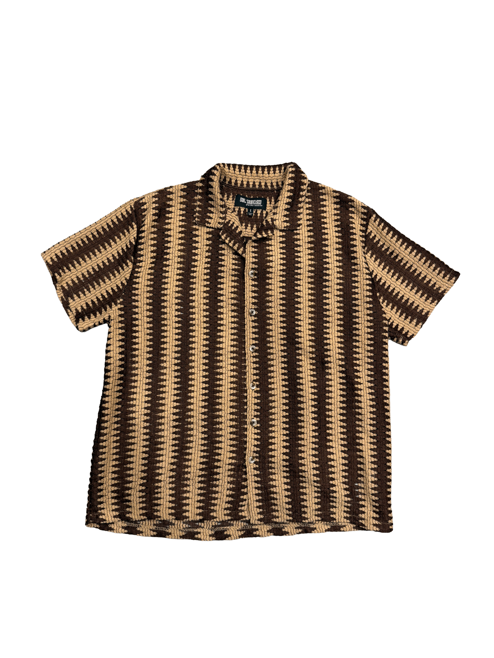 "San Francisco WORK SHIRTS" Geometric Knit Pattern Shirt