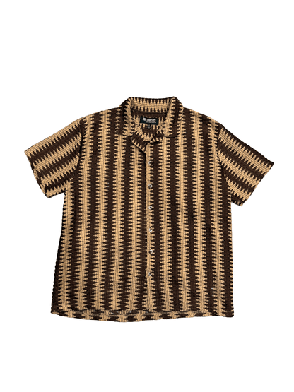 "San Francisco WORK SHIRTS" Geometric Knit Pattern Shirt