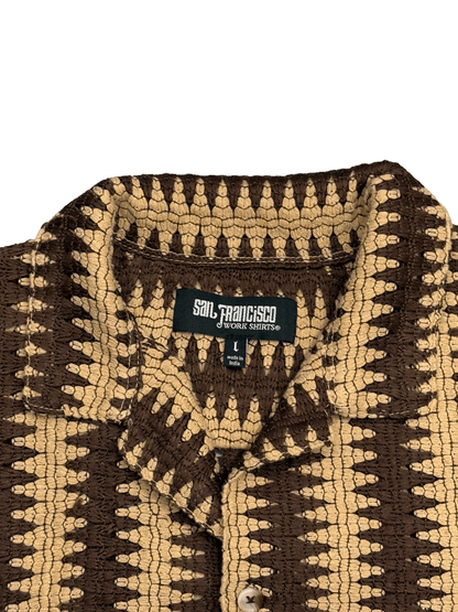 "San Francisco WORK SHIRTS" Geometric Knit Pattern Shirt