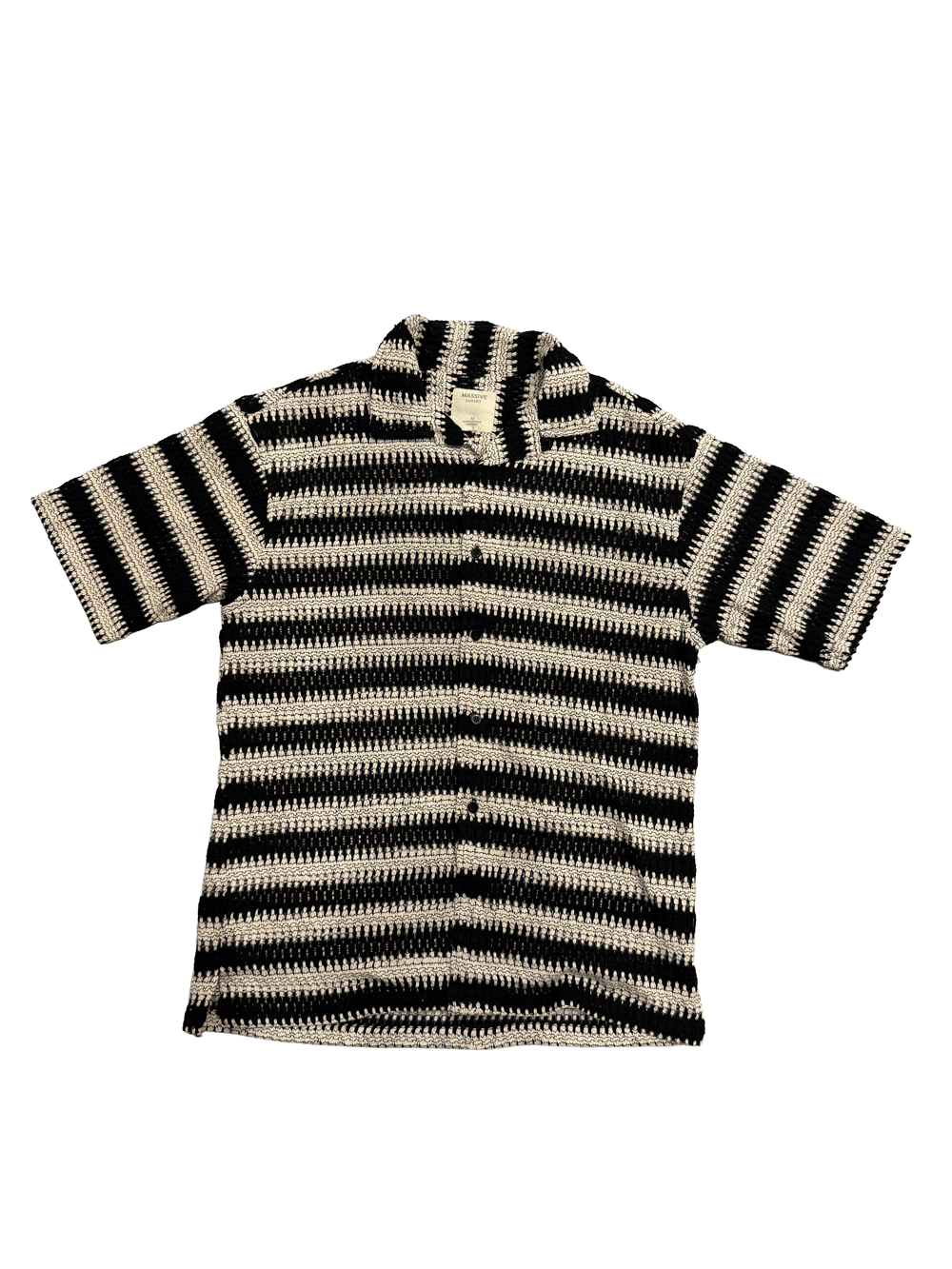 "MASSIVE LUXURY" Geometric Knit Pattern Shirt